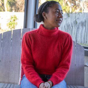 Vintage Red White Wheeler & Martha Petites Sweater